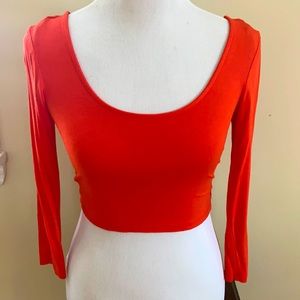 Small, orange long sleeve top from Forever 21